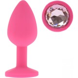 Dop Anal Silicone Buttplug, Small, Roz/Clear, Guilty Toys