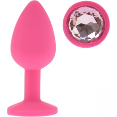 Dop Anal Silicone Buttplug, Small, Roz/Clear, Guilty Toys