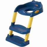 Reductor WC pentru Copii cu Scarita, Linomag&reg;, Plabil, 38 x 40 x 47 cm, Albastru / Galben