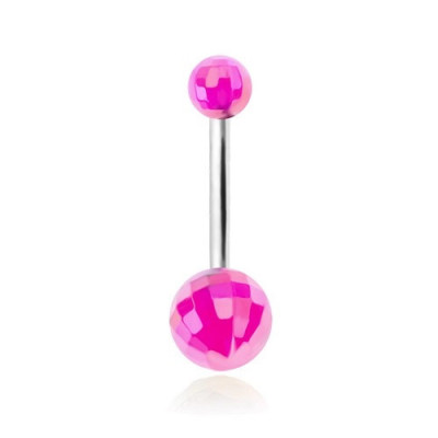 Piercing pentru buric, disco ball-uri acrilice de culoare violet foto