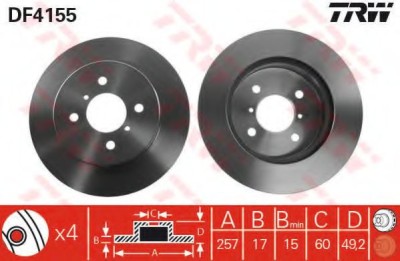 Disc frana SUZUKI IGNIS II (2003 - 2016) TRW DF4155 foto
