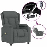 Cumpara ieftin Fotoliu de masaj electric rabatabil, gri inchis, textil