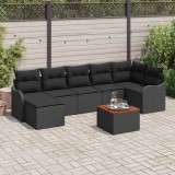 Cumpara ieftin Set de canapele pentru grădină 8 pcs Negru Rattan poli