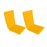 Set 2 perne decorative pentru scaun de bucatarie cu spatar, dimensiune sezut 42x40 cm, spatar 42x50 cm, culoare galben, Palmonix