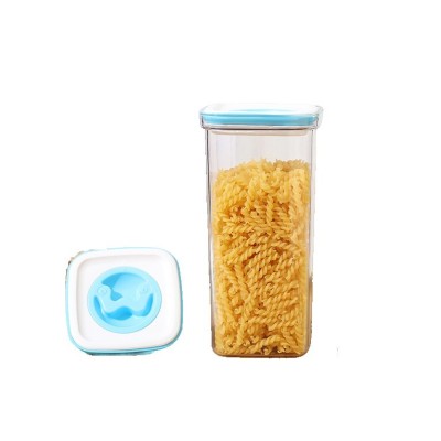 Cutie de Depozitare pentru Bucatarie, Cyrax, 2L, din ABS+PET+Silicon, Capac Alb/Albastru, 11.5 x 23 x 8 cm, Transparent foto