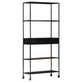 Cumpara ieftin Biblioteca, 80x35x180 cm, lemn mango nefinisat &amp; fier