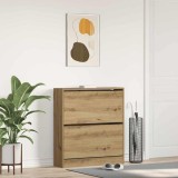 VidaXL Dulap pentru &Icirc;ncălțăminte Stejar afumat 80 x 21 x 87.5 cm