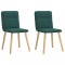 Gossi scaune de bucatarie, 2 buc., verde inchis, material textil