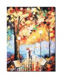 Cumpara ieftin Tablou pictat manual dormitor, living, Impreuna pentru totdeauna, 40x30cm ulei in cutit efect 3D, gata de agatat pe perete