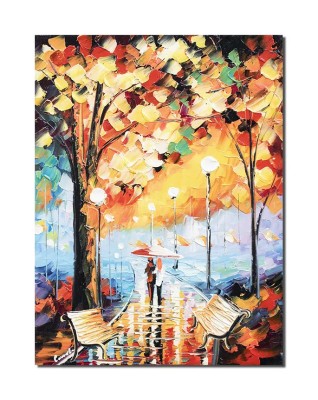 Tablou pictat manual dormitor, living, Impreuna pentru totdeauna, 40x30cm ulei in cutit efect 3D, gata de agatat pe perete foto