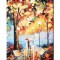 Tablou pictat manual dormitor, living, Impreuna pentru totdeauna, 40x30cm ulei in cutit efect 3D, gata de agatat pe perete