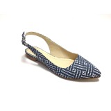 Balerini decupati din piele Lia Blue Pattern