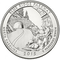 SUA - QUARTER BLUE RIDGE, NORTH CAROLINA 2015 D - UNC / SERIA PARCURI NAT. foto