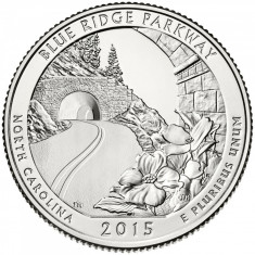 SUA - QUARTER BLUE RIDGE, NORTH CAROLINA 2015 D - UNC / SERIA PARCURI NAT.