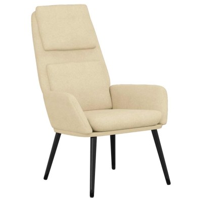 Scaun de relaxare, crem, material textil foto
