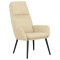 Scaun de relaxare, crem, material textil - 1