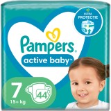 Scutece Pampers Active Baby Jumbo Pack, Marimea 7, 15+ kg, 44 buc