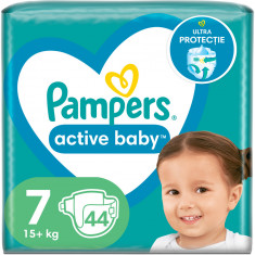 Scutece Pampers Active Baby Jumbo Pack, Marimea 7, 15+ kg, 44 buc