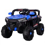 Cumpara ieftin Masinuta electrica 4x4 Kinderauto SuperCar, 100W 12V, cu scaun tapitat, music player, pentru copii 2-5 ani, albastra