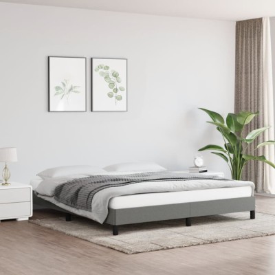 vidaXL Cadru de pat fără saltea, gri &amp;icirc;nchis, 180x200 cm, textil 346737 foto