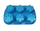 Forma silicon pentru prajituri, 6 cavitati, Fulgi de zapada, 154COF