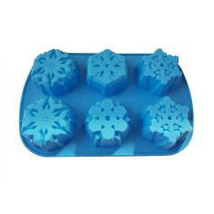 Forma silicon pentru prajituri, 6 cavitati, Fulgi de zapada, 154COF