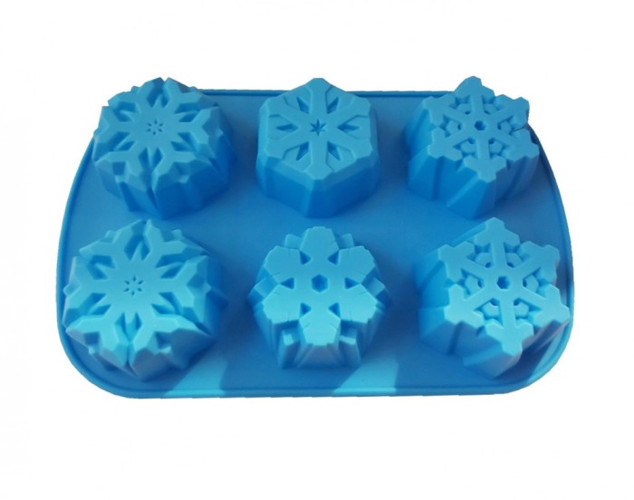 Forma silicon pentru prajituri, 6 cavitati, Fulgi de zapada, 154COF