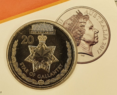 Australia 20 cents 2017 Star of Gallantry (A002) foto