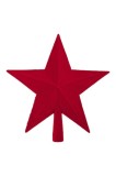 Topper pentru brad de Crăciun RedStar, stea de catifea, plastic, roșu, 23 cm
