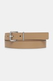 Tommy Jeans curea de piele femei, culoarea bej, AW0AW17318