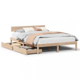 Cumpara ieftin Cadru de pat fara saltea, 140x190 cm, lemn masiv de pin