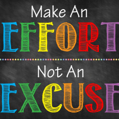 Sticker Mesaje Motivationale - Make an effort, not an excuse - 60x90 cm