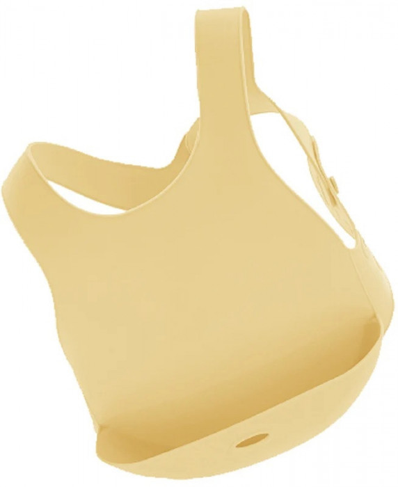 Baveta flexi bib minikoioi, 100% premium silicone &ndash; mellow yellow