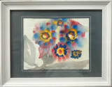 Flori - tablou cu acuarelă nesemnată, Acuarela, Impresionism