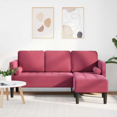 vidaXL Set de canapea bordo 173 x 131 x 67 cm Catifea 42001930 foto
