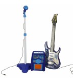 Chitara electrica pentru copii cu amplificator, microfon si stand