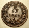 F.258 AUSTRIA 5/10 KREUZER 1860 E RARA, Europa, Cupru (arama)