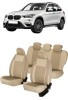 Set huse scaune piele si textil bej BMW SERIA 1 2004 - 2013 (Bancheta fractionata)