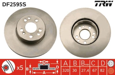 TRW DF2595S Disc frana foto