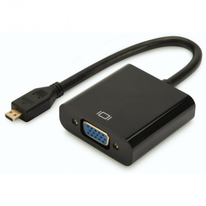 Convertor micro HDMI - VGA+audio, 10 cm, Digitus