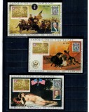 Bolivia 1976 - Bicentenarul Independentei SUA, picturi, arta, serie colite neuzate