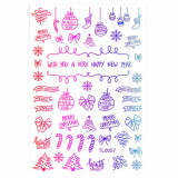 Cumpara ieftin Sticker Nail Art Lila Rossa pentru Craciun, Revelion si Iarna TL0057