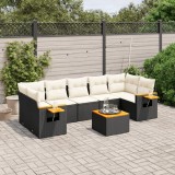 Cumpara ieftin Gossi set mobilier de gradina cu perne, 8 piese, negru, poliratan