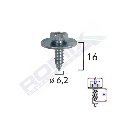 Surub Cu Cap Hexagonal Mb 6.2 Mm Set 10 Buc 134502 C60469-RMX foto