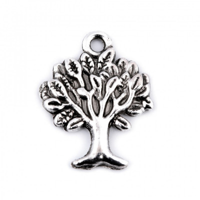 Pandantiv decorativ arbore, 17 x 21 mm, Argintiu foto