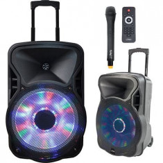 BOXA PORTABILA ILUMINATA LED 15 inch/38CM 50W RMS CU USB/SD/BT/FM foto