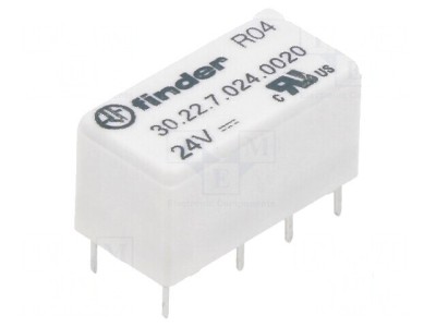 Releu electromagnetic DPDT 24VDC 3A foto