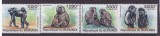 127-BURUNDI -FAUNA-Maimute-Serie de 4 timbre nestampilate MNH