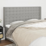 VidaXL Tăblie de pat cu aripioare gri deschis 163x16x118/128 cm textil