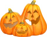 Decor Halloween MagicHome Nature cu 3 dovleci din magnezie, 25x37,5x28 cm